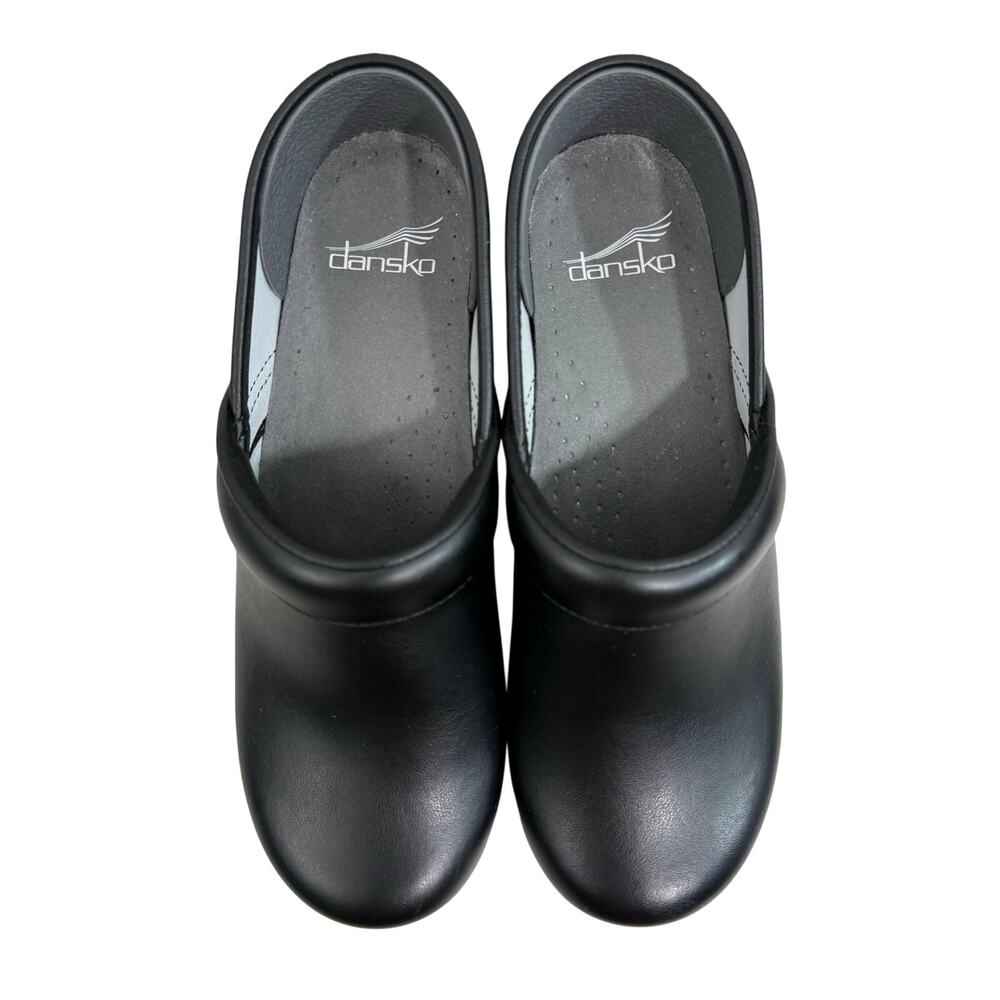 Dansko Professional Black Leather Clogs EU 37 Slip On Comfort Nursing Shoes - Picture 4 of 10